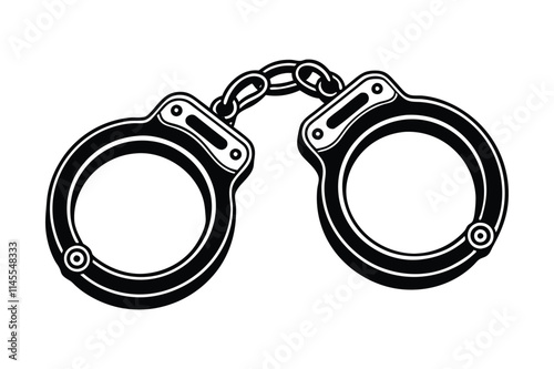 handcuff silhouette icon vector illustration