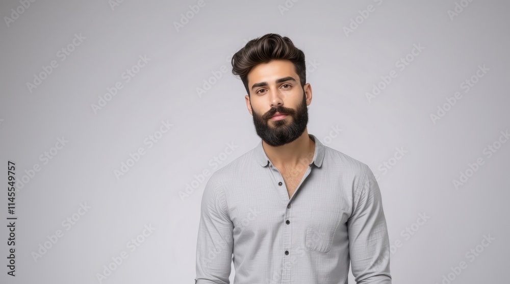 Closeup portrait of bearded man with classic long beard, bearded gay. Handsome male model with beard, mustache and trendy hairdo. Beard and mustache haircut. Bearded man. Closeup portrait of bearded man with classic long beard, bearded gay. Handsome male model with beard, mustache and trendy hairdo. Beard and mustache haircut. Bearded man.