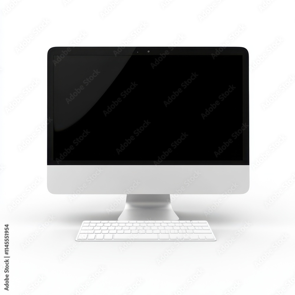 3D Desktop Computer Isolated and White Background 3D Desktop Computer Isolated and White Background