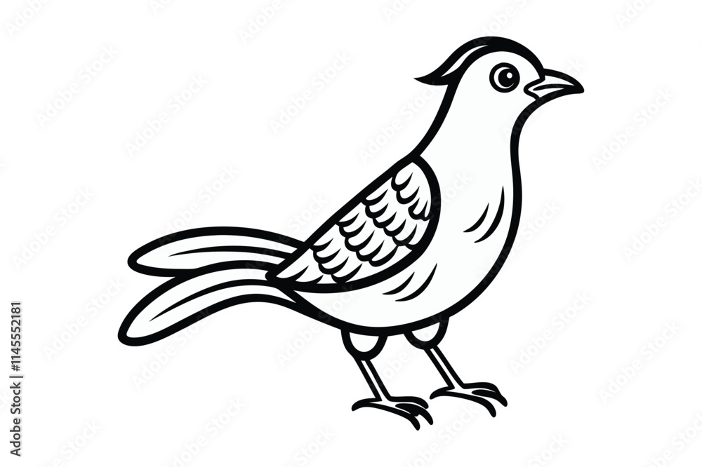 Obraz premium bird line art vector illustration on white background
