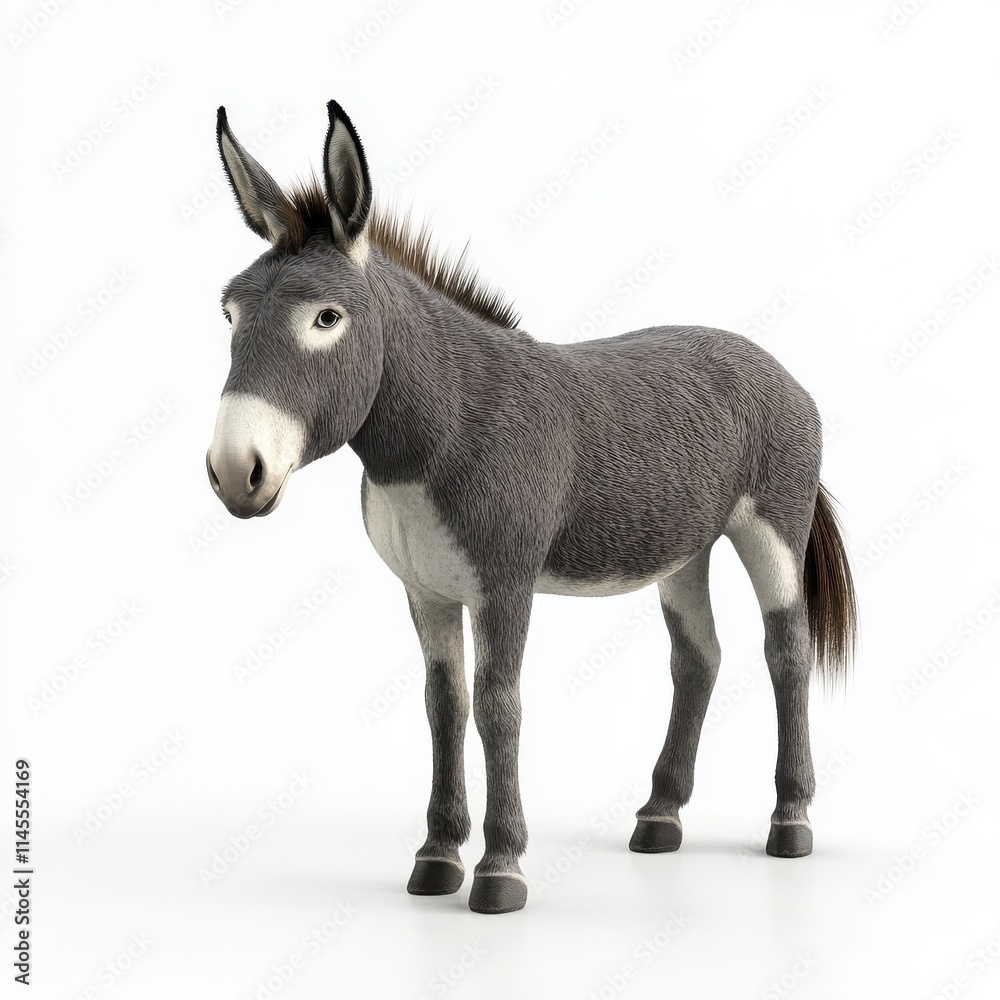 3D Donkey Isolated and White Background 3D Donkey Isolated and White Background