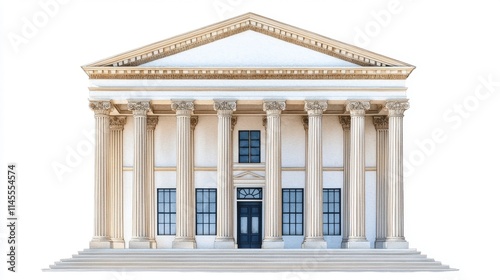 Classical Greek Temple Columns Building Facade   Architectural rend...