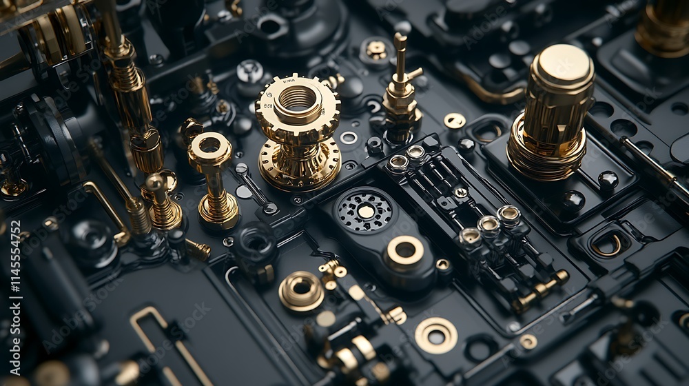 Fototapeta premium Close Up Shot of Precision Plumbing Fixtures in High Definition Clarity