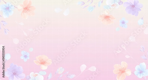 Pastel Floral Frame: Delicate watercolor flowers in soft pastel hues create a charming frame, perfect for invitations, cards, or social media. The dreamy gradient background adds a touch of whimsy.