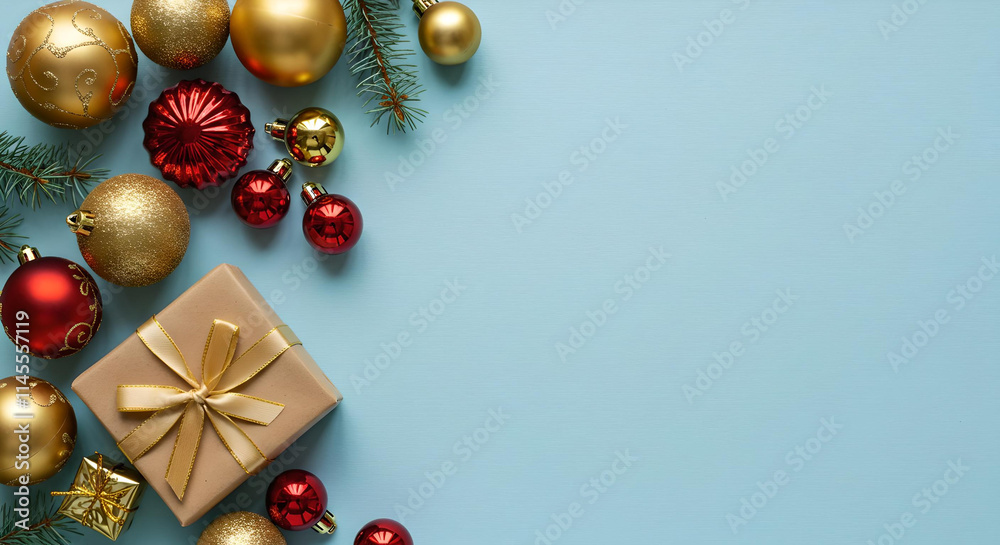 christmas background with branches and ornments christmas background with branches and ornments