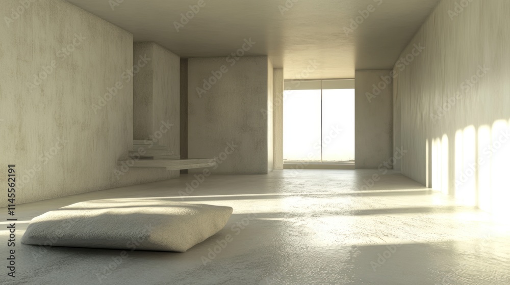 Fototapeta premium Minimalist Room Design: Light, Space, and Serenity