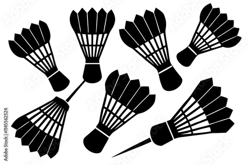 Shuttlecock icon. Badminton ball icon set. vector illustration.