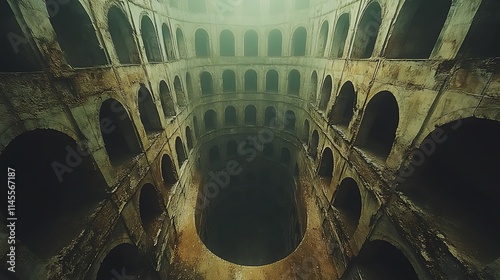 Ancient Spiral Structure Descending Into Darkness photo