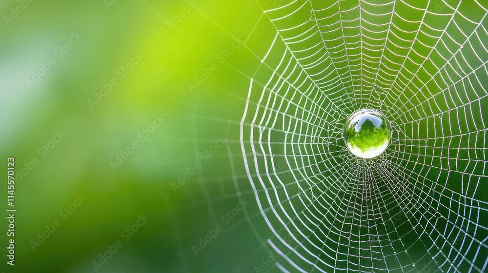 Macro natural concept. Close-up of a spider web adorned with a dew drop, capturing the essence of nature's beauty. Macro natural concept. Close-up of a spider web adorned with a dew drop, capturing the essence of nature's beauty.