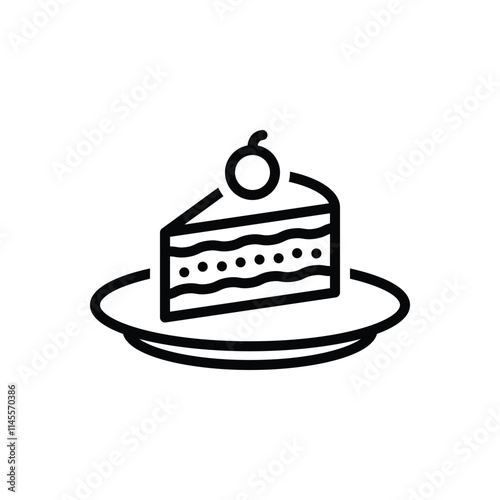 Black line icon for pastry