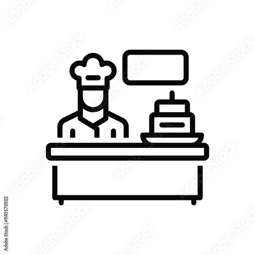 Black line icon for baker