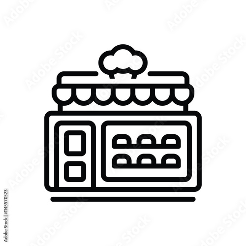 Black line icon for bakery shop