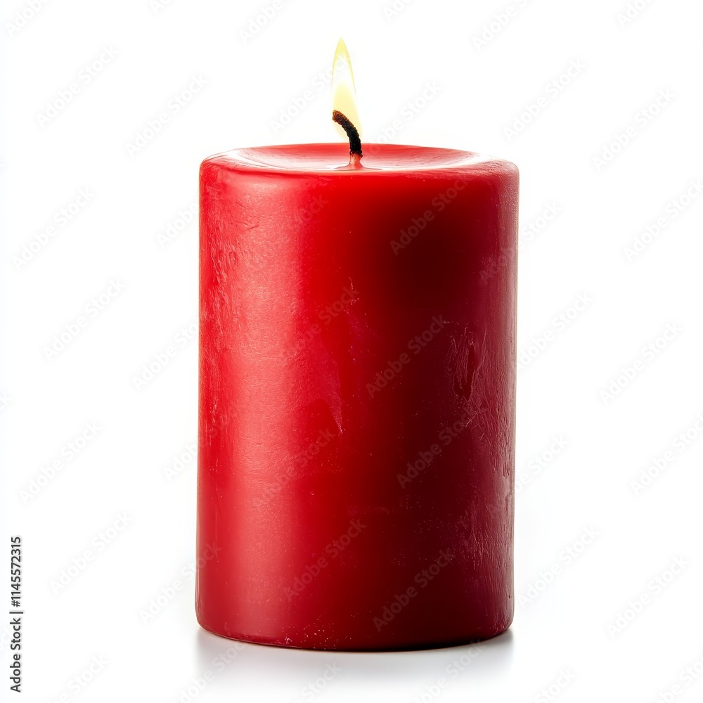 red candle on white background. Candle red candle on white background. Candle