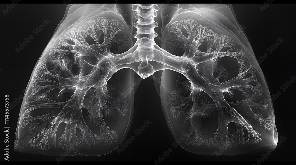 Intricate Network of Human Lungs Detailed Anatomy Image Intricate Network of Human Lungs Detailed Anatomy Image