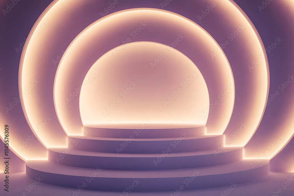 Naklejka premium Elegant Minimalist Stage Design with Soft Lighting