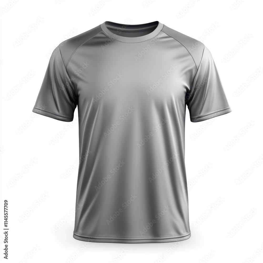 Naklejka premium grey t-shirt on white background. silver t-shirt. T-shirt