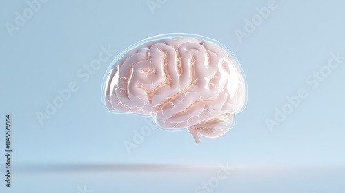 3D Human Brain Rendered Anatomy