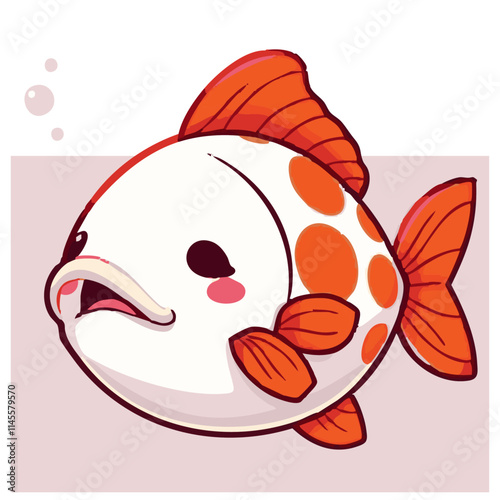 A cute lovely adorable hand-drawn fish cartoon illustration