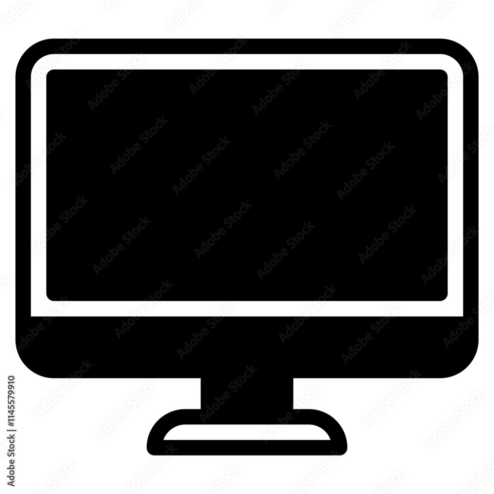 Stylized Computer Monitor Icon Stylized Computer Monitor Icon