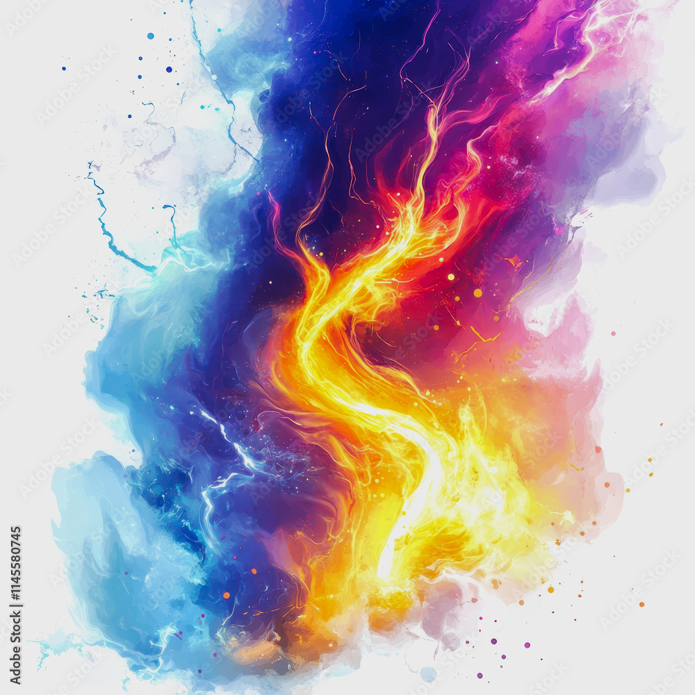 Bright Energy Colorful Abstract Background with Blue and Yellow Flame Vibrant Design for Stock Photography Use Bright Energy Colorful Abstract Background with Blue and Yellow Flame Vibrant Design for Stock Photography Use