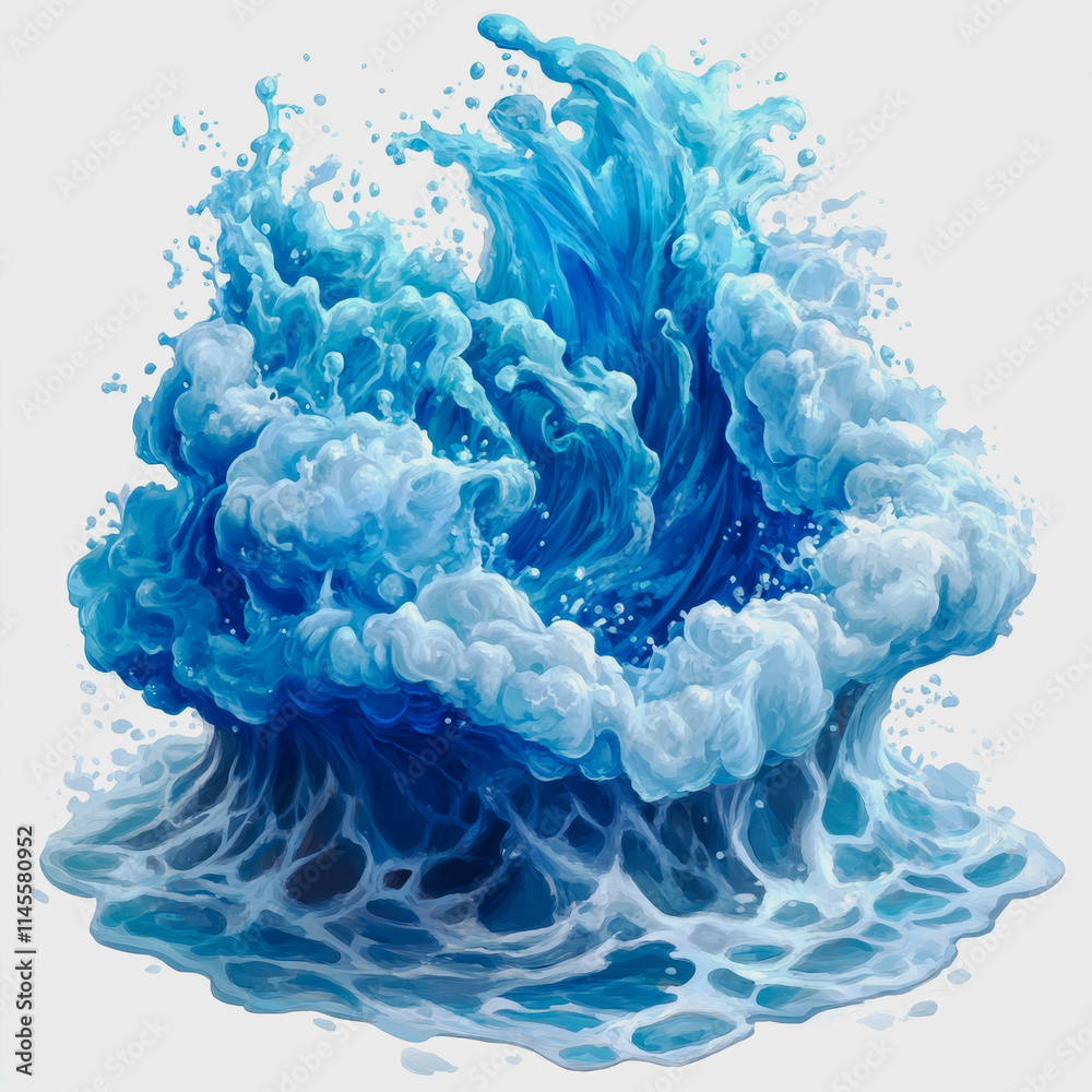 Dynamic Water Energy Blue Wave Splashing Action Nature Power Refreshing Movement Fluid Motion Dynamic Water Energy Blue Wave Splashing Action Nature Power Refreshing Movement Fluid Motion