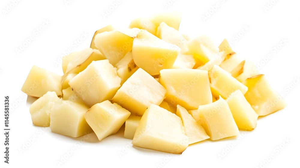 Chopped Chinese potato isolated in white background Chopped Chinese potato isolated in white background