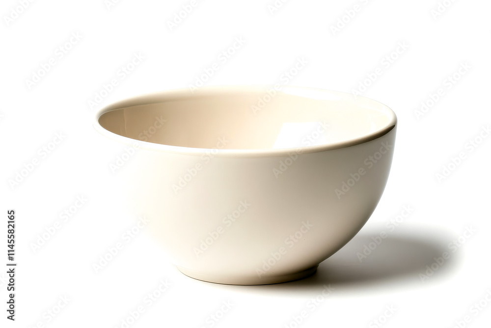 A simple, elegant white bowl with a smooth finish, set against a plain background, emphasizing its minimalist design.