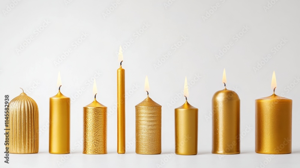 gold candles on white background. candles gold candles on white background. candles