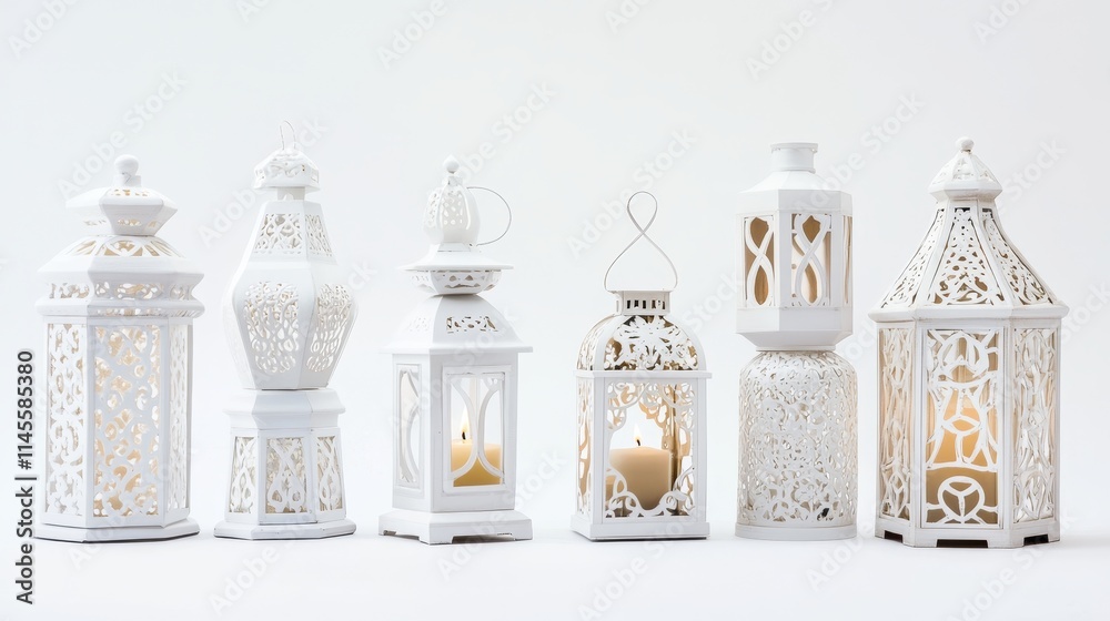 white lanterns on white background. lanterns on white background white lanterns on white background. lanterns on white background