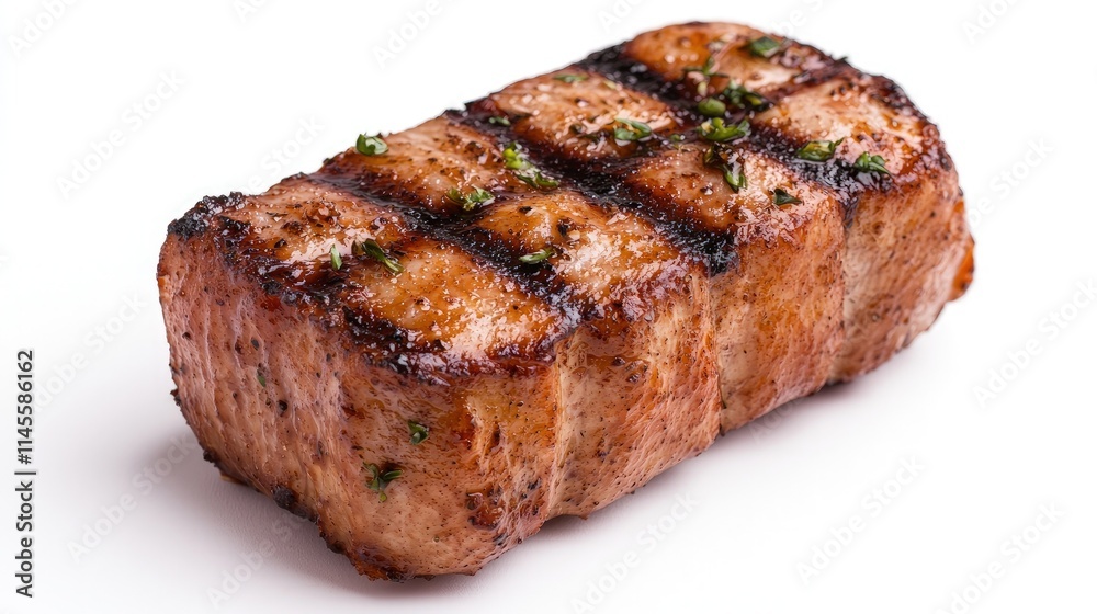 Grilled pork chop isolated on white background. Grilled pork chop isolated on white background.
