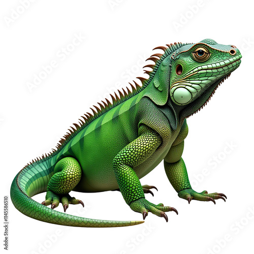 Iguana illustration, isolated on a white background photo