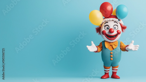 Happy Clown with Balloons o...