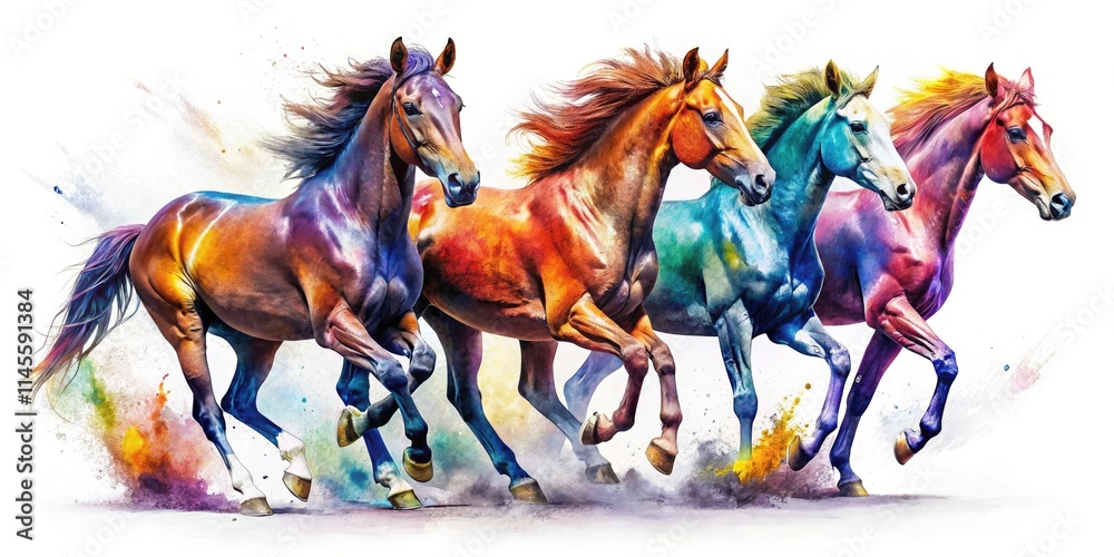 Fototapeta premium Double Exposure Horse Illustrations: Artistic Equine Photography Set