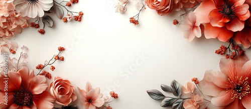 Luxurious floral Frame with passion flower.	
