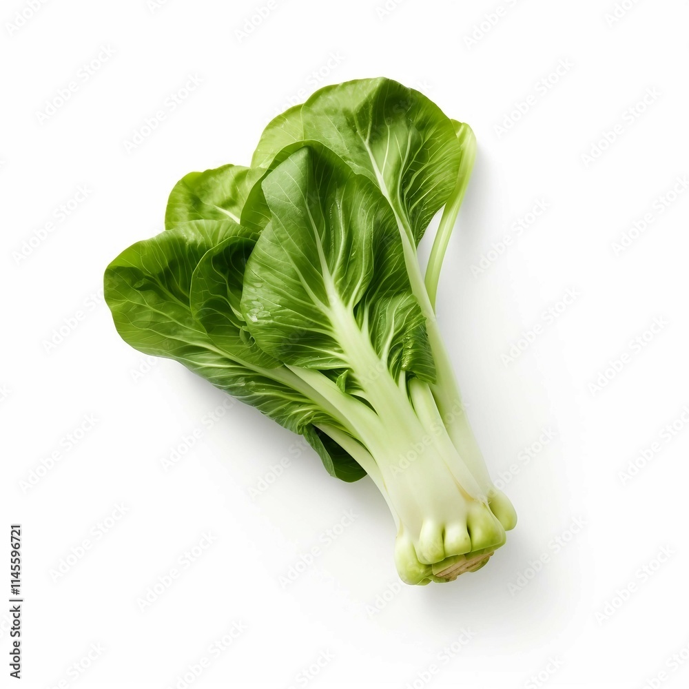 Bok Choy, Isolated on white background, flat lay Bok Choy, Isolated on white background, flat lay