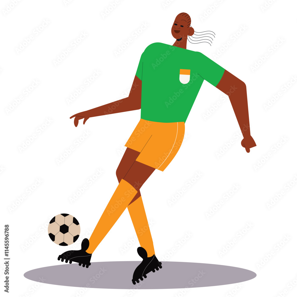 Obraz premium vector of player football kicking the ball