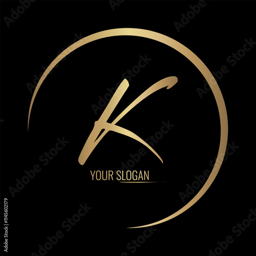 Luxury stylish K letter vector logo design with awesome gradient color circle
