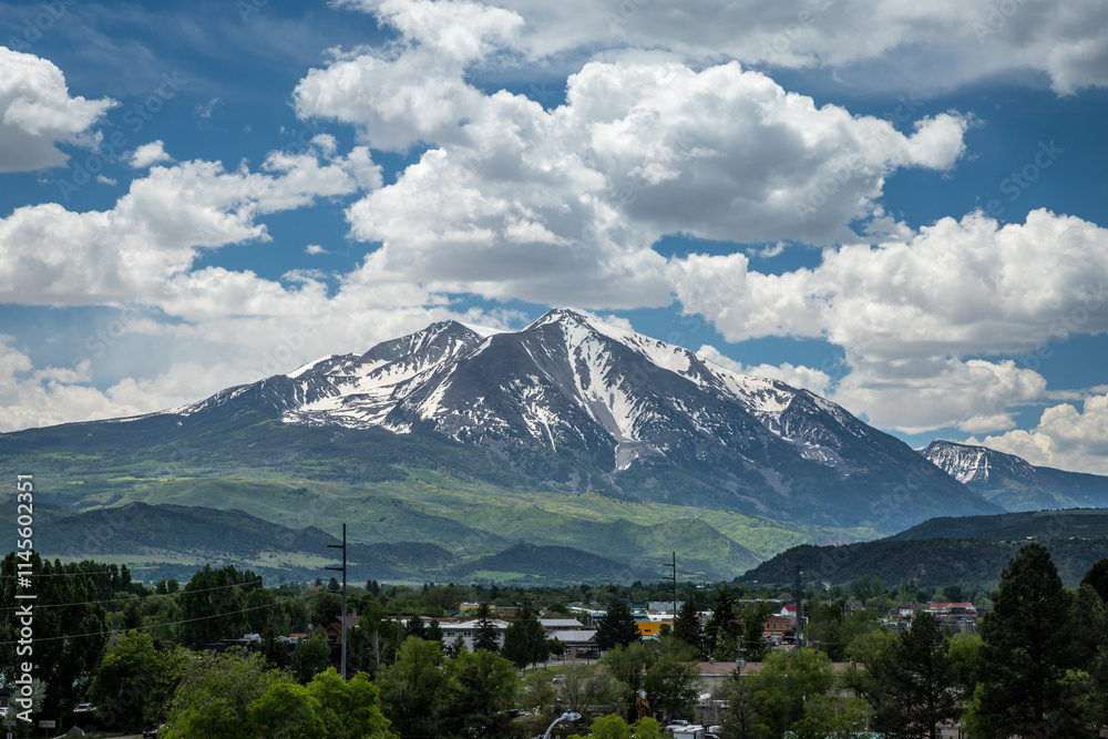 Scenic view of a snow-capped Mt Sopris in Colorado