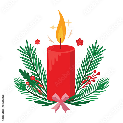 christmas wreath with candle