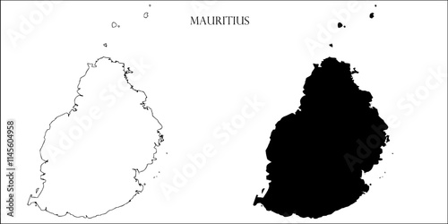 Mauritius Blank Map, Mauritius Map Outline Vector Images