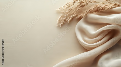 シルクサテンとコットンの生地