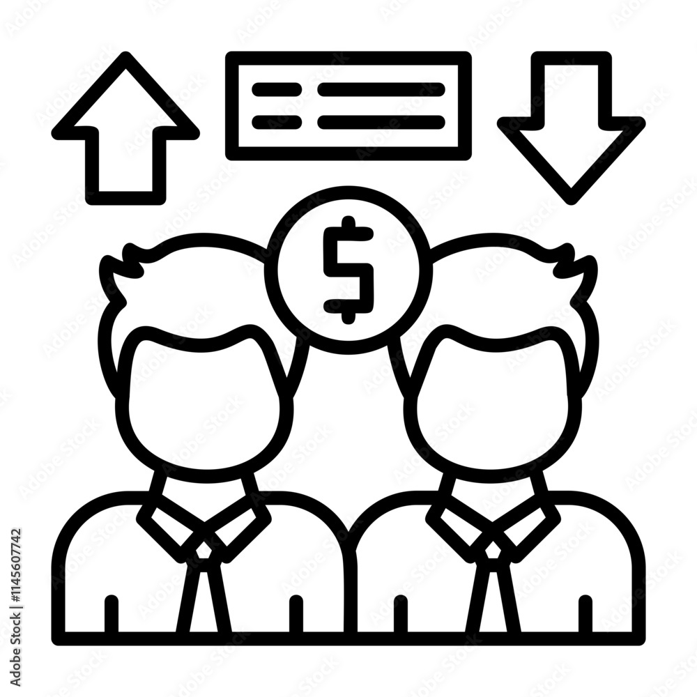 Job Offer Negotiation Outline Style Icon Job Offer Negotiation Outline Style Icon