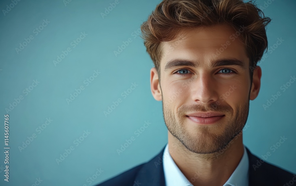 Confident businessman with a suit and a smile in a studio background, He looking at the camera Confident businessman with a suit and a smile in a studio background, He looking at the camera