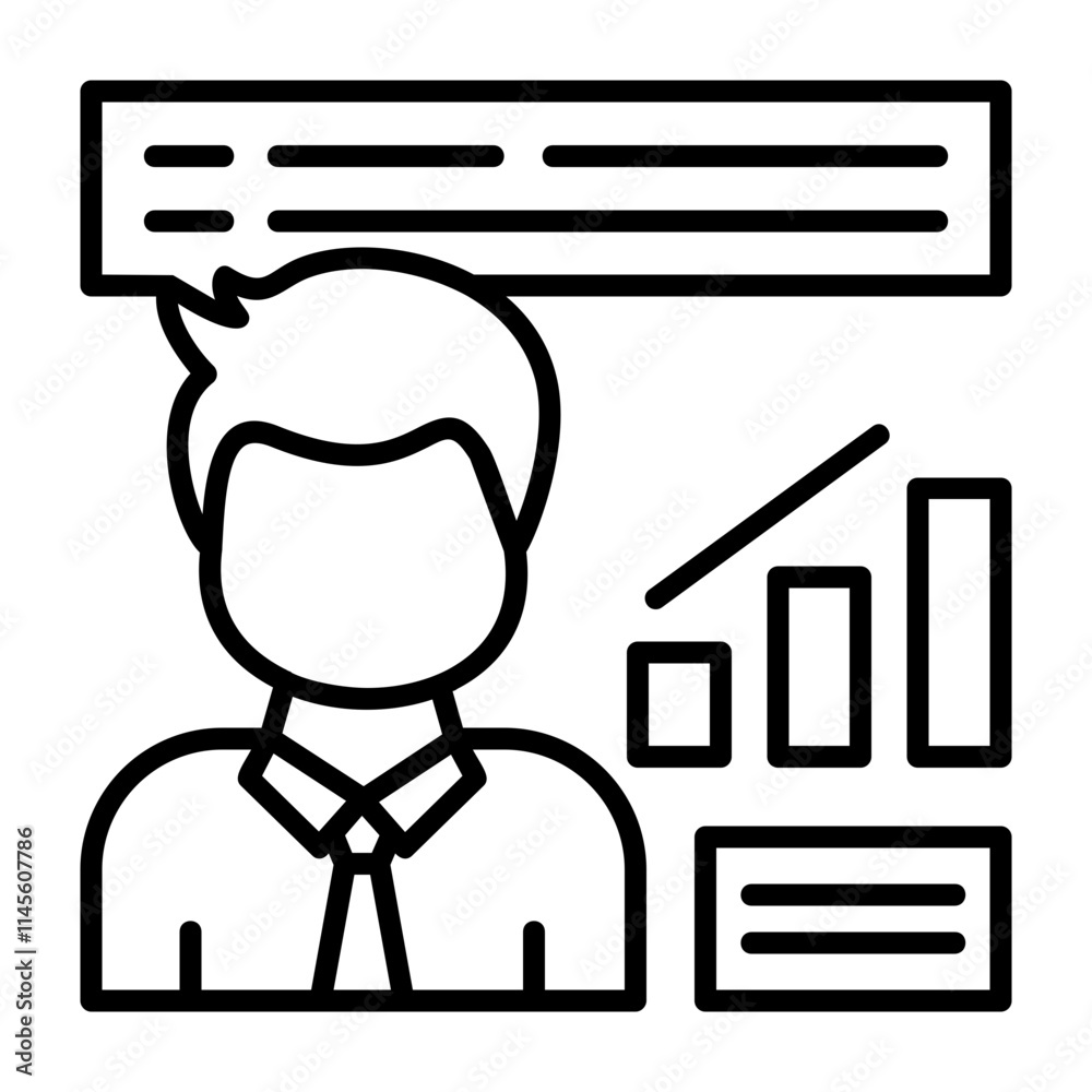 Growth Outline Style Icon