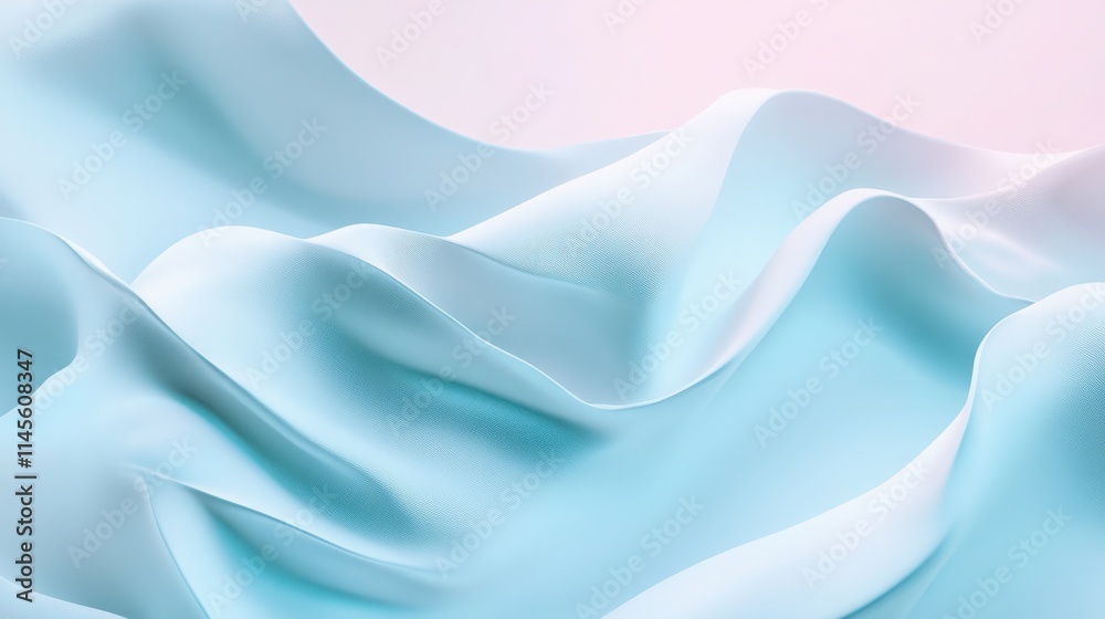 Fototapeta premium Abstract Blue Swirling Fabric Waves Design