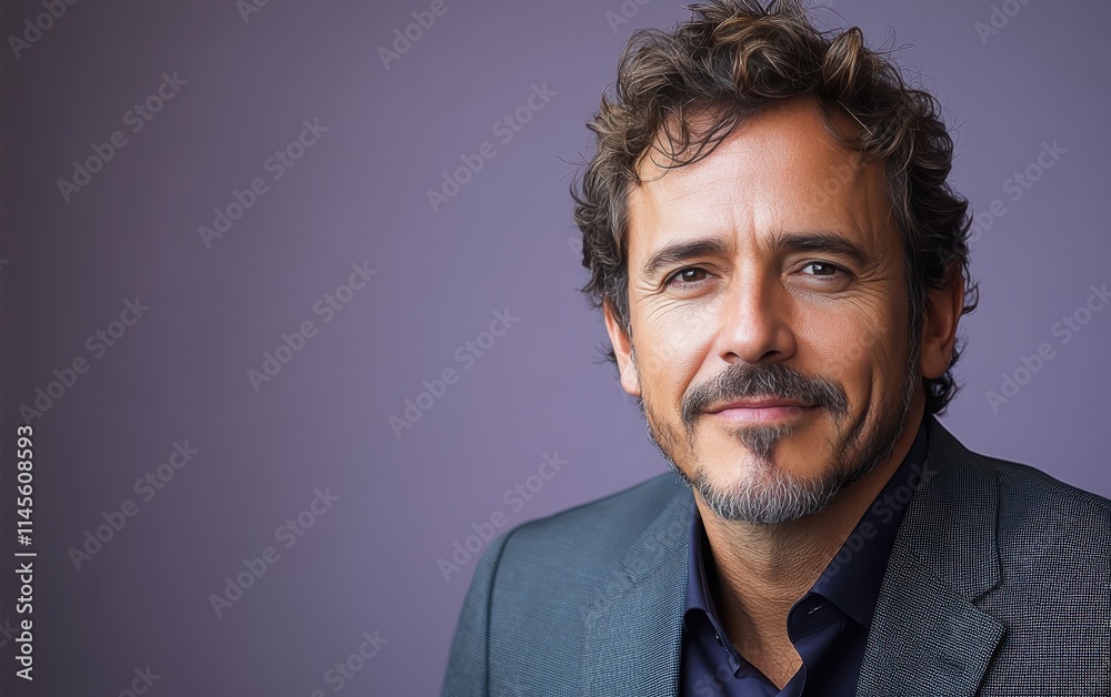Confident businessman with a suit and a smile in a studio background, He looking at the camera Confident businessman with a suit and a smile in a studio background, He looking at the camera