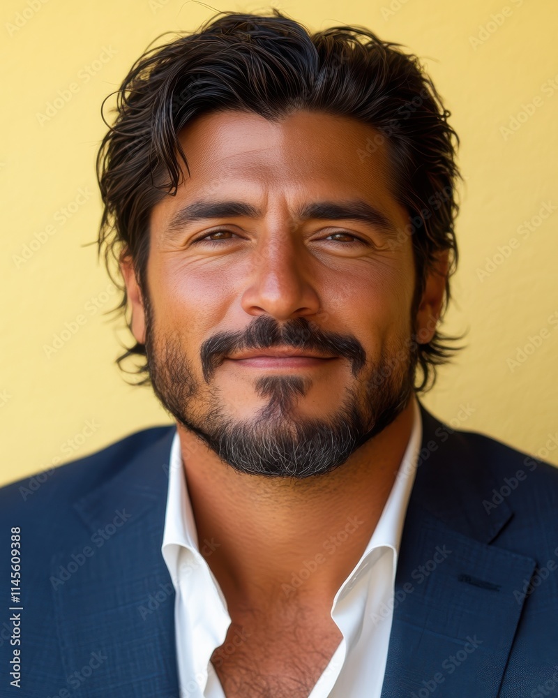 Obraz premium Confident businessman with a suit and a smile in a studio background, He looking at the camera