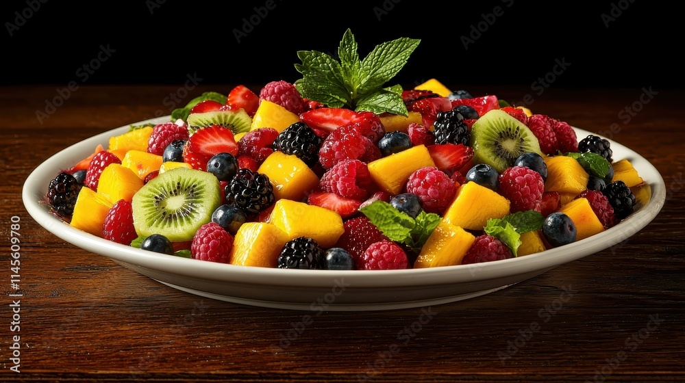 Fresh Fruit Salad with Mixed Berries and Mango Fresh Fruit Salad with Mixed Berries and Mango