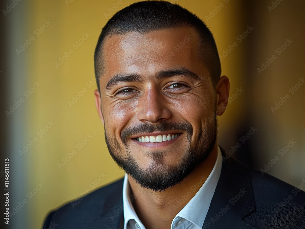 Confident businessman with a suit and a smile in a studio background, He looking at the camera Confident businessman with a suit and a smile in a studio background, He looking at the camera