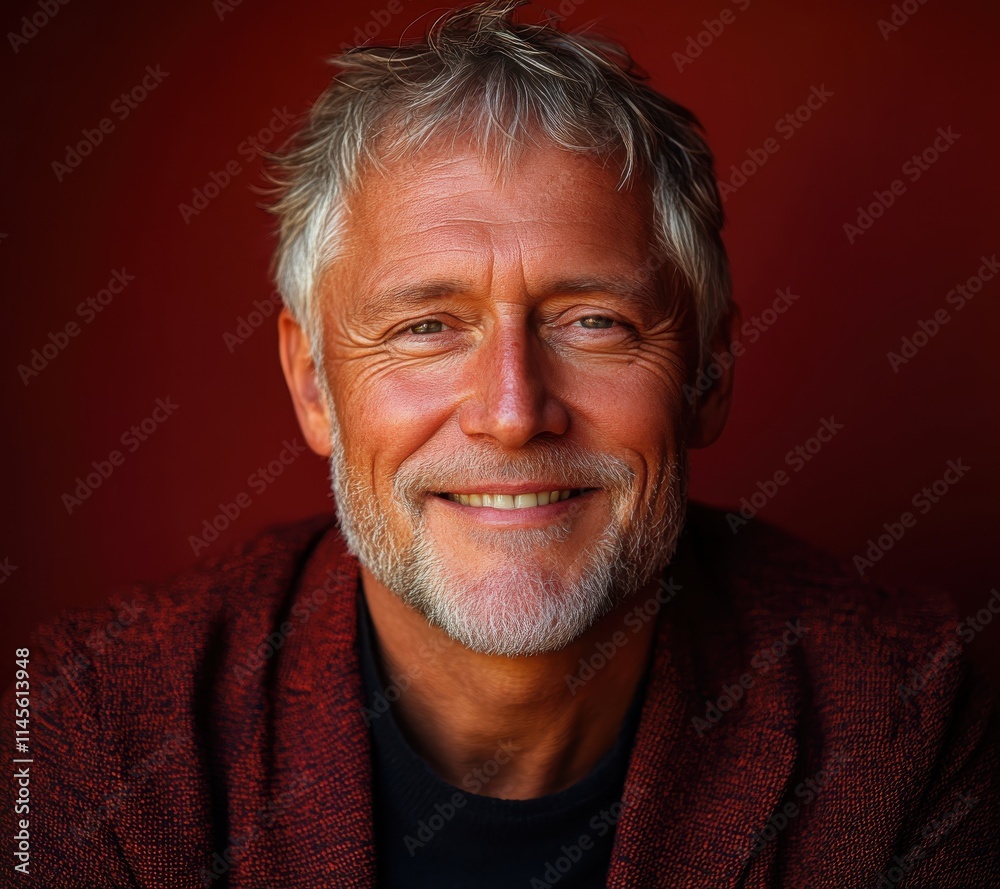 Obraz premium Confident businessman with a suit and a smile in a studio background, He looking at the camera